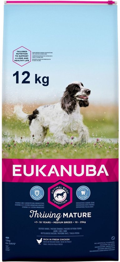 Eukanuba Thriving Mature Medium Breed Kip - Hondenvoer - 12 kg