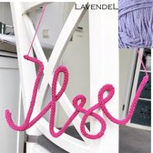 Naamhanger - Babykamer - Kraamcadeau - Handmade - Decoratief - 5 letters of meer - Lavendel