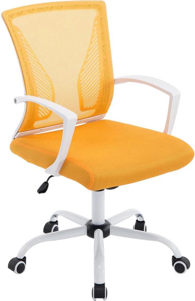 Luxe Comfort Bureaustoel Stoel Mobiel In hoogte verstelbaar Kunststof Mosterd 59x57x104 cm