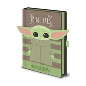 Hole In The Wall Star Wars The Mandalorian The Child I Am All Ears Green Premium A5 Notebook