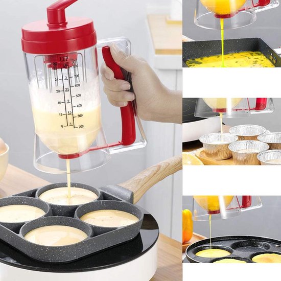 FrostyFlair Teigspender, 2 stuks knijpfles voor pannenkoeken