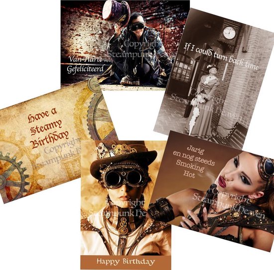 Set Cartes De Voeux Steampunk Barnaby 5 Cartes Steampunk Steampunk Cartes D Bol Com