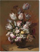 Canvas Schilderij Stilleven met bloemen - Hans Bollongier - 70x100 cm