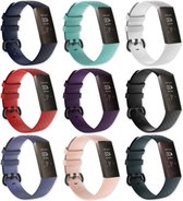 Eyzo Fitbit Charge 3 & 4 bandjes- Siliconen - Waterbestendig- 19,5cm x 2cm- Small - 9pack- Verschillende kleuren