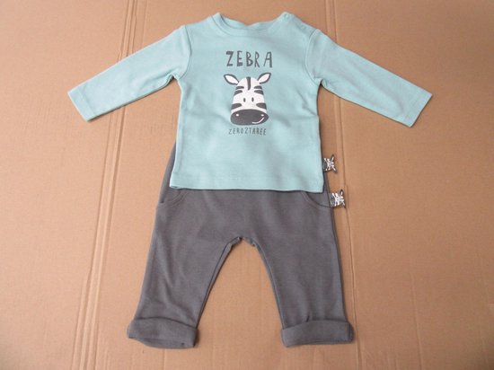 ensemble zero2three, tshirt + pantalon zèbre 1 an 80
