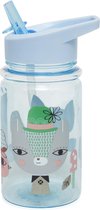 Petit Monkey drinkfles Lama en vriendjes - Drinkbus - Kinderfles - Blauw