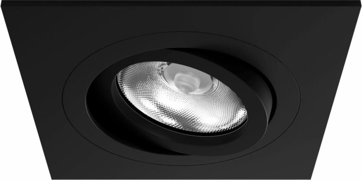 Zio Inbouwspots Zwart - Vierkant - 9 x 9cm - GU10 LED - Dimbaar - past in gat Ø 7,5cm tot 8,5cm
