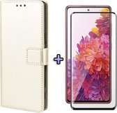HB Hoesje Geschikt voor Samsung Galaxy S20 FE Goud - Portemonnee Book Case - Kaarthouder & Magneetlipje & Volledige Display Screenprotector