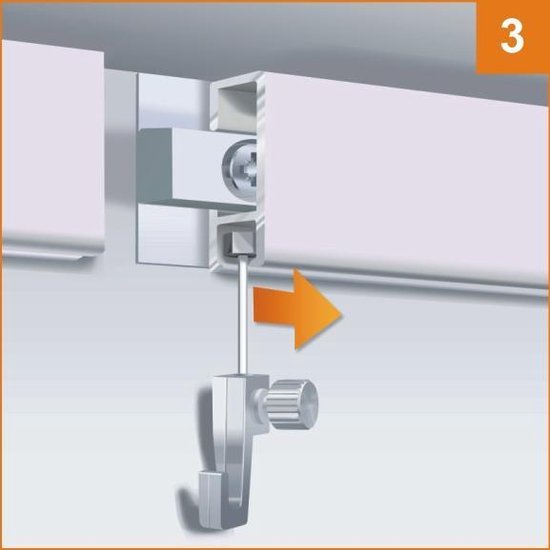 Cimaise à fils pour tableaux Click-Rail, aluminium brossé - accrochage  tableau Artiteq