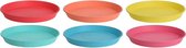 24x stuks gekleurde borden kunststof 23 cm - Campingservies/picknickservies