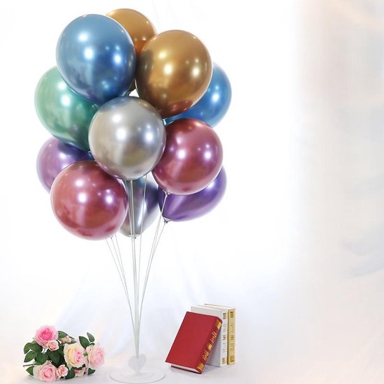 Ballonen Set compleet - metallic ballonen met houder -ballon boom -  Verjaardag,... | bol.com