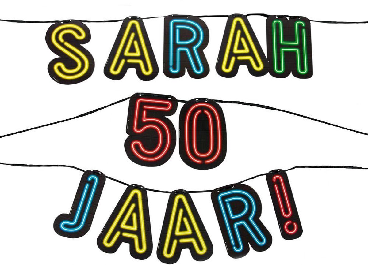 Paper Dreams Slinger Neon Sarah 50 Jaar! Karton | bol.com