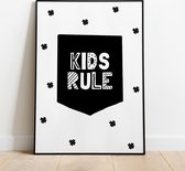 Label2X Poster - Kids Rule - 29.7 X 21 Cm - Multicolor