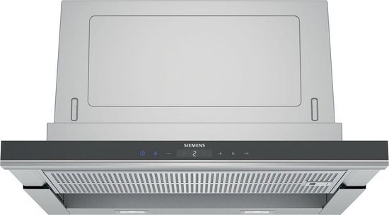 Siemens iQ700 LI67SA671 Afzuigkap Semi-inbouw (uittrekbaar) Zwart, Roestvrijstaal 717 m³/uur A