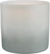J-Line Vaas Tara Cilinder Glas Wit/Grijs