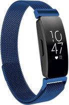 Eyzo Fitbit Inspire 1 & 2, Inspire HR en Ace2 Band - Roestvrijstaal - Blauw - L