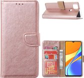 Xiaomi Redmi 9C - Bookcase Rose Goud - portemonee hoesje