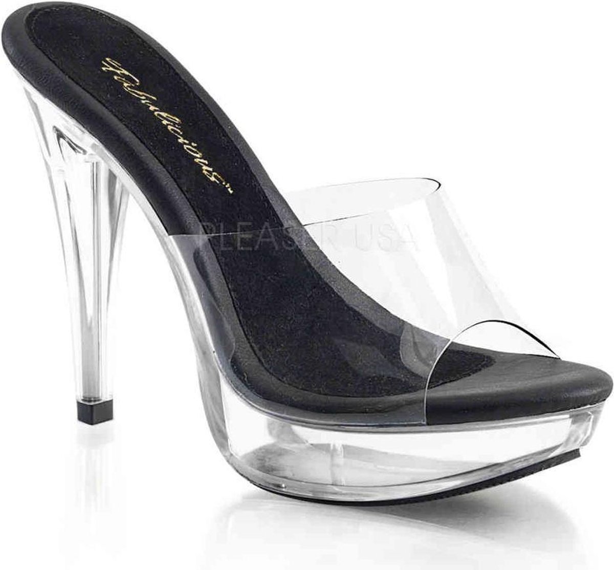 Fabelicious Fabulicious Muiltjes met hak 42 Shoes COCKTAIL 501 Zwart Transparant