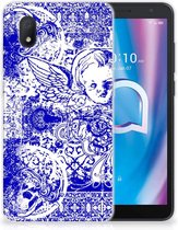 Back Case TPU Siliconen Hoesje Alcatel 1B (2020) Smartphone hoesje Angel Skull Blue