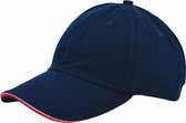 Duo colour sandwich cap met gespsluiting - donkerblauw / rood - baseball cap