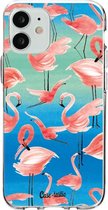 Casetastic Apple iPhone 12 Mini Hoesje - Softcover Hoesje met Design - Flamingo Vibe Print