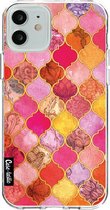 Casetastic Apple iPhone 12 / iPhone 12 Pro Hoesje - Softcover Hoesje met Design - Pink Moroccan Tiles Print