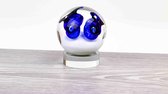 Mini Urn Kristallen Bol op sokkel Ozzaro blauw wit H10cm