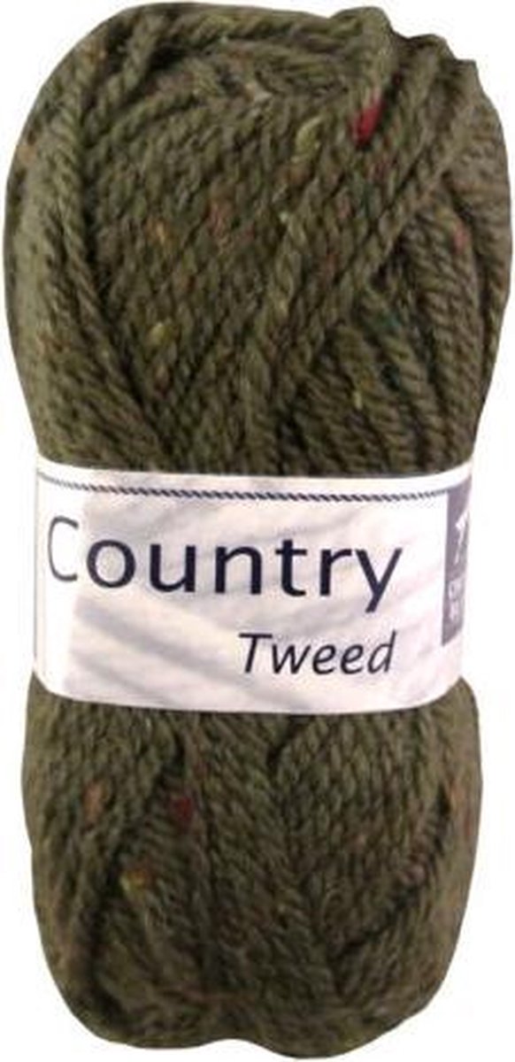 Laine et fil acrylique Cheval Blanc Country Tweed - vert (057