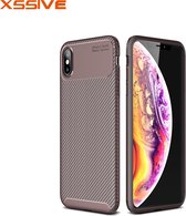 Xssive Carbon TPU Cover voor Apple iPhone XR  - Bruin