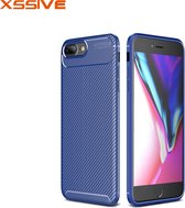 Xssive Carbon TPU Cover voor Apple iPhone 7 Plus - iPhone 8 Plus - Blauw