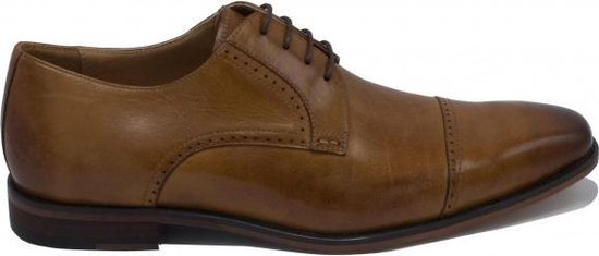 GENTS - Schoenen Heren - Nette Veterschoen Cognac cap toe Maat 46 | bol.com
