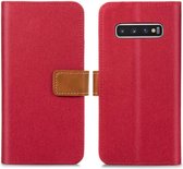 iMoshion Luxe Canvas Booktype Samsung Galaxy S10 hoesje - Rood