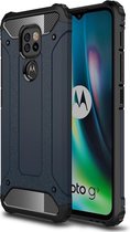 Motorola Moto G9 Play Hoesje - Armor Hybrid - Donkerblauw
