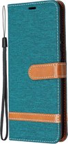 Denim Book Case - Samsung Galaxy A42 Hoesje - Groen