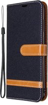 Denim Book Case - Samsung Galaxy M11 / A11 Hoesje - Zwart