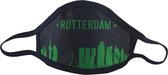 "Skyline van Rotterdam" Kindermondkapje - Maat M (jeugd 10-17 jaar) - Niet-Medisch - Herbruikbaar - Zwart