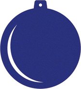 Kerstbal vilt onderzetters  - Donkerblauw - 6 stuks - ø 9,5 cm - Kerst onderzetter - Tafeldecoratie - Glas onderzetter - Cadeau - Woondecoratie - Tafelbescherming - Onderzetters vo