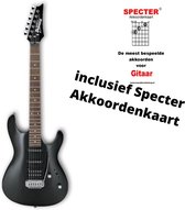 Ibanez GSA60BKN SA Gio elektrische gitaar black night met Specter akkoordenkaart