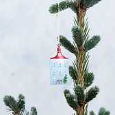Rex London Christmas pendentif maison en métal