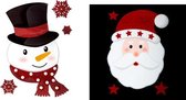 Set de 2 stickers fenêtre Noël paillettes - Sticker fenêtre - Décoration fête - Noël - Père Noël / Sweeuwpop