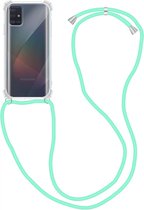 Samsung Galaxy A51 Hoesje Back Cover met Koord Mint Groen