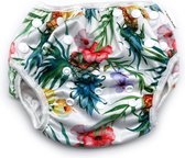 Couche de bain - Ananas avec fleurs _ Ajustable - Écologique - 0-2 ans - Bébé nageur - Cadeau de maternité - Conseil cadeau