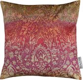 Sierkussen - Velours Fable Sunrise - Rood En Paars - 50 Cm X 50 Cm