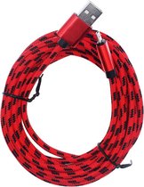 PlayStation 4 Controller Oplaadkabel - PS4 - 3 Meter Rood met Zwart 3M