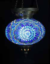 Hanglamp Turks Oosters blauw circa Ø 25 cm ovaal