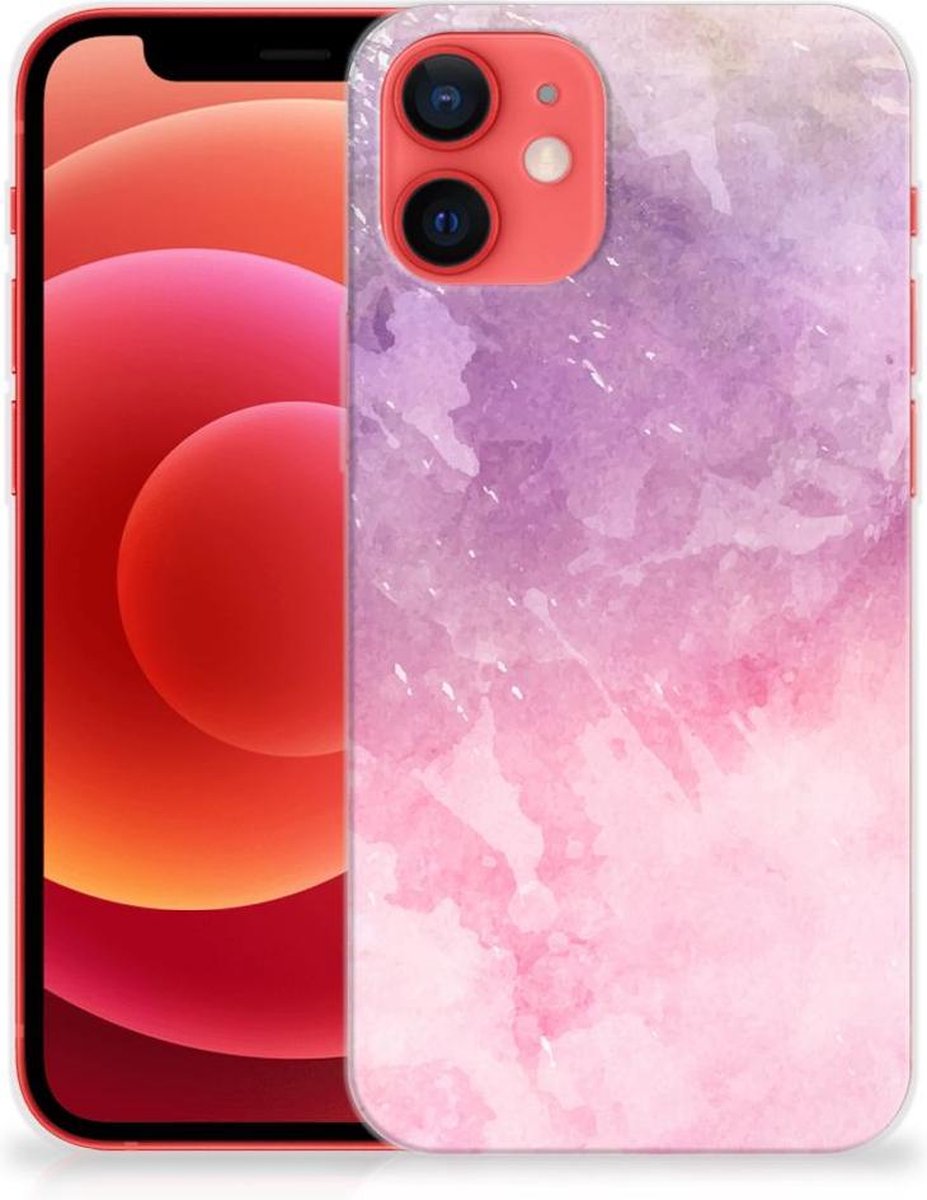 Hoesje maken iPhone 12 Mini Pink Purple Paint