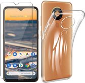 Nokia 5.3 Hoesje Transparant - Siliconen Back Cover & Glazen Screenprotector