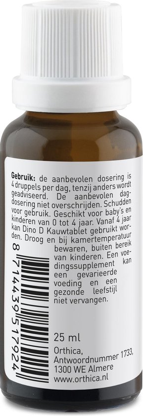 Orthica Dino D Druppels - vitamine D3 voor baby en kind - 25 ml