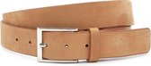 Nubuck riem camelkleurig unisex 3.5 cm breed - Zwart - Casual - Leer/Nubuck - Taille: 95cm - Totale lengte riem: 110cm - Unisex riem