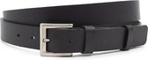 Stevige lederen riem zwart 3 cm breed - Zwart - Sportief - Leer - Taille: 100cm - Totale lengte riem: 115cm - Unisex riem